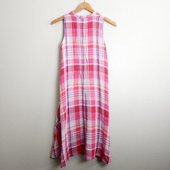 Maeve Anthropologie Pipa Plaid Sleeveless Hi Low Swing Dress - Picture 13 of 14